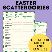 Load image into Gallery viewer, Easter Scattergories Game for Kids and Families