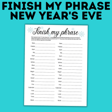Load image into Gallery viewer, New Year's Eve Finish my Phrase | New Year's Eve Game