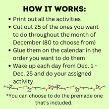 Load image into Gallery viewer, Kid's Christmas Activity Advent Calendar | Christmas Calendar | Christmas Activities and Bucket List