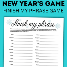 Load image into Gallery viewer, New Year's Eve Finish my Phrase | New Year's Eve Game