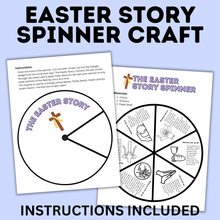 Load image into Gallery viewer, Easter Story Spinner Craft | Easter Craft | Kids Crafts | Toddler Craft