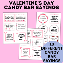 Load image into Gallery viewer, Valentine's Day Candy Bars Sayings | Candy Bar Sayings | Valentine's Day Notes | Valentine's for Kids | Candy Bar Notes | Digital