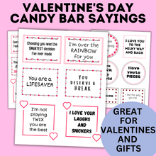 Load image into Gallery viewer, Valentine's Day Candy Bars Sayings | Candy Bar Sayings | Valentine's Day Notes | Valentine's for Kids | Candy Bar Notes | Digital