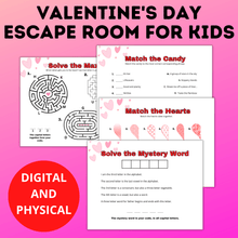 Load image into Gallery viewer, Valentine's Day Escape Room for Kids | Kids Games | Classroom Games | Party Games | Digital Escape Room | Classroom Party | Family Games