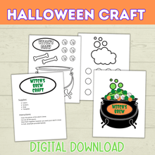 Load image into Gallery viewer, Kids Halloween Craft | Witch&#39;s Brew Caldron Craft | Halloween Craft Kit | Halloween Party | Halloween Printable | Digital Download
