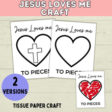 Load image into Gallery viewer, Jesus Loves You Craft | Jesus | Craft | Kids Craft Template | Toddler Craft | Sunday School Craft | Easter Craft | Bible Study
