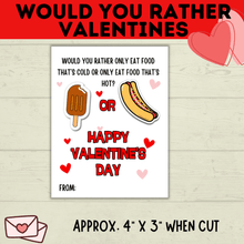 Load image into Gallery viewer, Valentine&#39;s Day Cards for Kids | Would You Rather Valentine&#39;s Cards for Kids | Kids Cards | Valentine&#39;s Day Printables | Digital Valentine&#39;s
