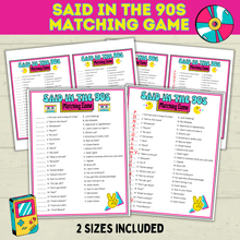Load image into Gallery viewer, 90s Games | 90s Birthday Games | 90s | 90s Party Games | Printable Games | Retro Party Games | 1990s Party Games | 90s Trivia | Throwback
