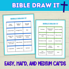 Load image into Gallery viewer, Bible Draw It | Bible Charades | Bible Games | Bible Activities for Kids | Church Games | Digital Download | Sunday School | Printables
