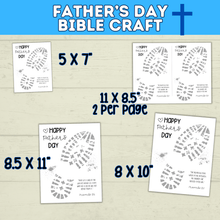 Load image into Gallery viewer, Father&#39;s Day Bible Craft for Kids | Bible Craft | Father&#39;s Day Craft | Footprint Craft for Dad | Father&#39;s Day Gift | Father&#39;s Day Card
