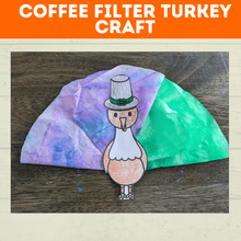 Load image into Gallery viewer, Turkey Craft Template | Thanksgiving Craft | Kids Craft | Turkey Template | Thankful Craft | Preschool Craft | Coffee Filter Craft |
