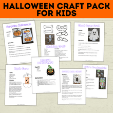 Load image into Gallery viewer, Halloween Craft Pack for Kids | Halloween Crafts | Skeleton Craft | Pumpkin Craft | Surprise Craft | Classroom Craft | Ghost Craft | PDF
