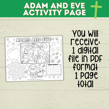 Load image into Gallery viewer, Adam and Eve Craft | Kids Coloring Page | Kids Printable | Adam and Eve Lesson | Bible Craft | Bible Activity Page | PDF digital download
