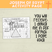 Load image into Gallery viewer, Joseph of Egypt Coloring Page | Activity Page | Bible Activity Page | Joseph Craft | Bible Craft | Christian Activities | Genesis
