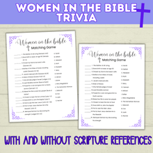 Load image into Gallery viewer, Women in the Bible Trivia Quiz | Bible Quiz | Bible Trivia | Trivia Questions | Trivia game | Church Games | Printable Games | Digital
