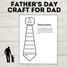 Load image into Gallery viewer, Father&#39;s Day Craft for Dad | Father&#39;s Day Printable | Father&#39;s Day Gift | Father&#39;s Day Card | Dad Craft | Gifts for Dad | Tie Craft
