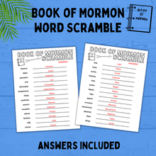 Load image into Gallery viewer, Book of Mormon Word Scramble for Kids | Kids Activities | Kids Printables | Book of Mormon Printables | Primary Activities | Family
