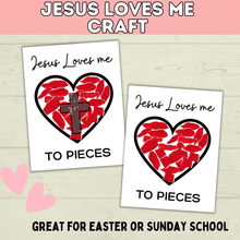 Load image into Gallery viewer, Jesus Loves You Craft | Jesus | Craft | Kids Craft Template | Toddler Craft | Sunday School Craft | Easter Craft | Bible Study
