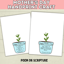 Load image into Gallery viewer, Mom Handprint Craft | Mother&#39;s Day Handprint Art | Handprint Art Craft | Handprint Flower | Flower Craft | Handprint Keepsake
