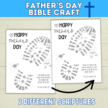 Load image into Gallery viewer, Father&#39;s Day Bible Craft for Kids | Bible Craft | Father&#39;s Day Craft | Footprint Craft for Dad | Father&#39;s Day Gift | Father&#39;s Day Card
