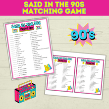 Load image into Gallery viewer, 90s Games | 90s Birthday Games | 90s | 90s Party Games | Printable Games | Retro Party Games | 1990s Party Games | 90s Trivia | Throwback
