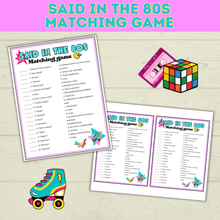 Load image into Gallery viewer, 80s Games | 80s Party Games | Retro Games | 80s Birthday Party Game | 80s | Games | 80s Trivia | Printable Games | Vintage Games
