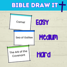 Load image into Gallery viewer, Bible Draw It | Bible Charades | Bible Games | Bible Activities for Kids | Church Games | Digital Download | Sunday School | Printables

