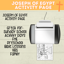 Load image into Gallery viewer, Joseph of Egypt Coloring Page | Activity Page | Bible Activity Page | Joseph Craft | Bible Craft | Christian Activities | Genesis
