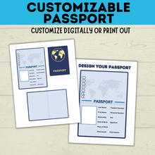 Load image into Gallery viewer, Customizable Passport | Design Your Own Passport | Passport Craft | Kids Crafts | Craft Template | Travel Craft | Passport Book | Kids
