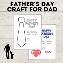 Load image into Gallery viewer, Tie Craft | Father&#39;s Day Craft | Father&#39;s Day Gift | Dad Craft
