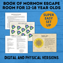 Load image into Gallery viewer, Book of Mormon Escape Room for Youth | Book of Mormon Games | Kids Escape Room | Youth Escape Room | Book of Mormon Activities | Digital
