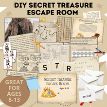 Load image into Gallery viewer, DIY Escape Room for Kids | Secret Treasure Escape Room | Home escape Room | Digital Escape Room | Kids Games | Party Games | Printable
