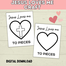Load image into Gallery viewer, Jesus Loves You Craft | Jesus | Craft | Kids Craft Template | Toddler Craft | Sunday School Craft | Easter Craft | Bible Study
