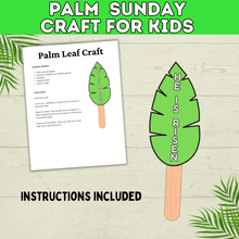 Load image into Gallery viewer, Palm Sunday Craft | Palm Leaf Craft | Sunday School Craft | Easter Craft | Holy Week Craft | Craft Template | Easter Story
