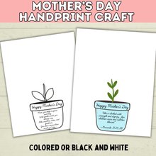 Load image into Gallery viewer, Mom Handprint Craft | Mother&#39;s Day Handprint Art | Handprint Art Craft | Handprint Flower | Flower Craft | Handprint Keepsake
