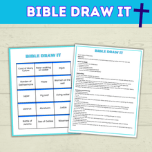 Load image into Gallery viewer, Bible Draw It | Bible Charades | Bible Games | Bible Activities for Kids | Church Games | Digital Download | Sunday School | Printables
