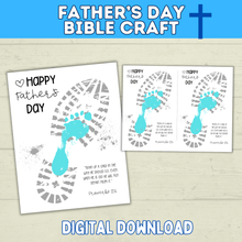 Load image into Gallery viewer, Father&#39;s Day Bible Craft for Kids | Bible Craft | Father&#39;s Day Craft | Footprint Craft for Dad | Father&#39;s Day Gift | Father&#39;s Day Card

