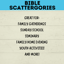 Load image into Gallery viewer, Bible Scattergories | Bible Games | Church Games | Bible Printables | Bible Activities | Old Testament | New Testament | Scriptures
