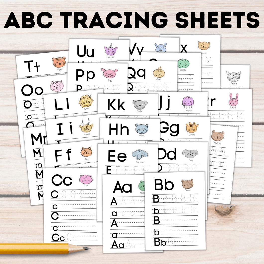 ABC Tracing Letters for Kids | Preschool Worksheets | ABC Worksheets