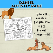 Load image into Gallery viewer, Bible Activity Page | Activity Sheet | Daniel in the Lion&#39;s Den | Lion | Homeschool | Christian Game | Kids Bible Printable | PDF
