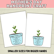 Load image into Gallery viewer, Mom Handprint Craft | Mother&#39;s Day Handprint Art | Handprint Art Craft | Handprint Flower | Flower Craft | Handprint Keepsake
