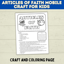 Load image into Gallery viewer, Articles of Faith Craft for Kids | Book of Mormon Craft | Doctrine and Covenants Craft | D&amp;C Craft | Come Follow Me | Sunday School Craft
