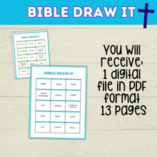 Load image into Gallery viewer, Bible Draw It | Bible Charades | Bible Games | Bible Activities for Kids | Church Games | Digital Download | Sunday School | Printables
