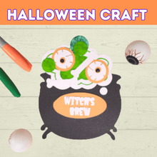 Load image into Gallery viewer, Kids Halloween Craft | Witch&#39;s Brew Caldron Craft | Halloween Craft Kit | Halloween Party | Halloween Printable | Digital Download
