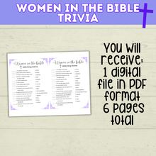 Load image into Gallery viewer, Women in the Bible Trivia Quiz | Bible Quiz | Bible Trivia | Trivia Questions | Trivia game | Church Games | Printable Games | Digital
