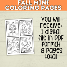 Load image into Gallery viewer, Fall Coloring Pages | Fall Activity Page | Fall | Fall Printables | Fall Preschool | Digital Download | Halloween Printable
