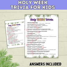 Load image into Gallery viewer, Holy Week | LDS Holy Week | Holy Week Kids Trivia | Holy Week Activity | Easter | Easter Activity | Easter Trivia | Easter Week
