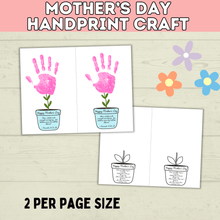 Load image into Gallery viewer, Mom Handprint Craft | Mother&#39;s Day Handprint Art | Handprint Art Craft | Handprint Flower | Flower Craft | Handprint Keepsake
