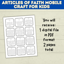 Load image into Gallery viewer, Articles of Faith Craft for Kids | Book of Mormon Craft | Doctrine and Covenants Craft | D&amp;C Craft | Come Follow Me | Sunday School Craft
