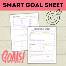 Load image into Gallery viewer, Kids Goals | Daily Goals Tracker | Smart Goals Sheet | Goal Setting | Goals Printable | Kids Printable | Daily Tasks | Checklist for Kids
